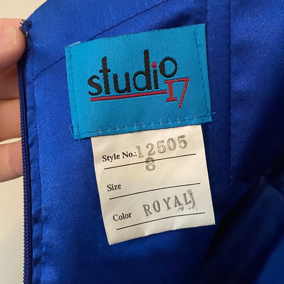 Studio 17 Royal Blue One Shoulder Dress size 8 - Picture 12 of 13
